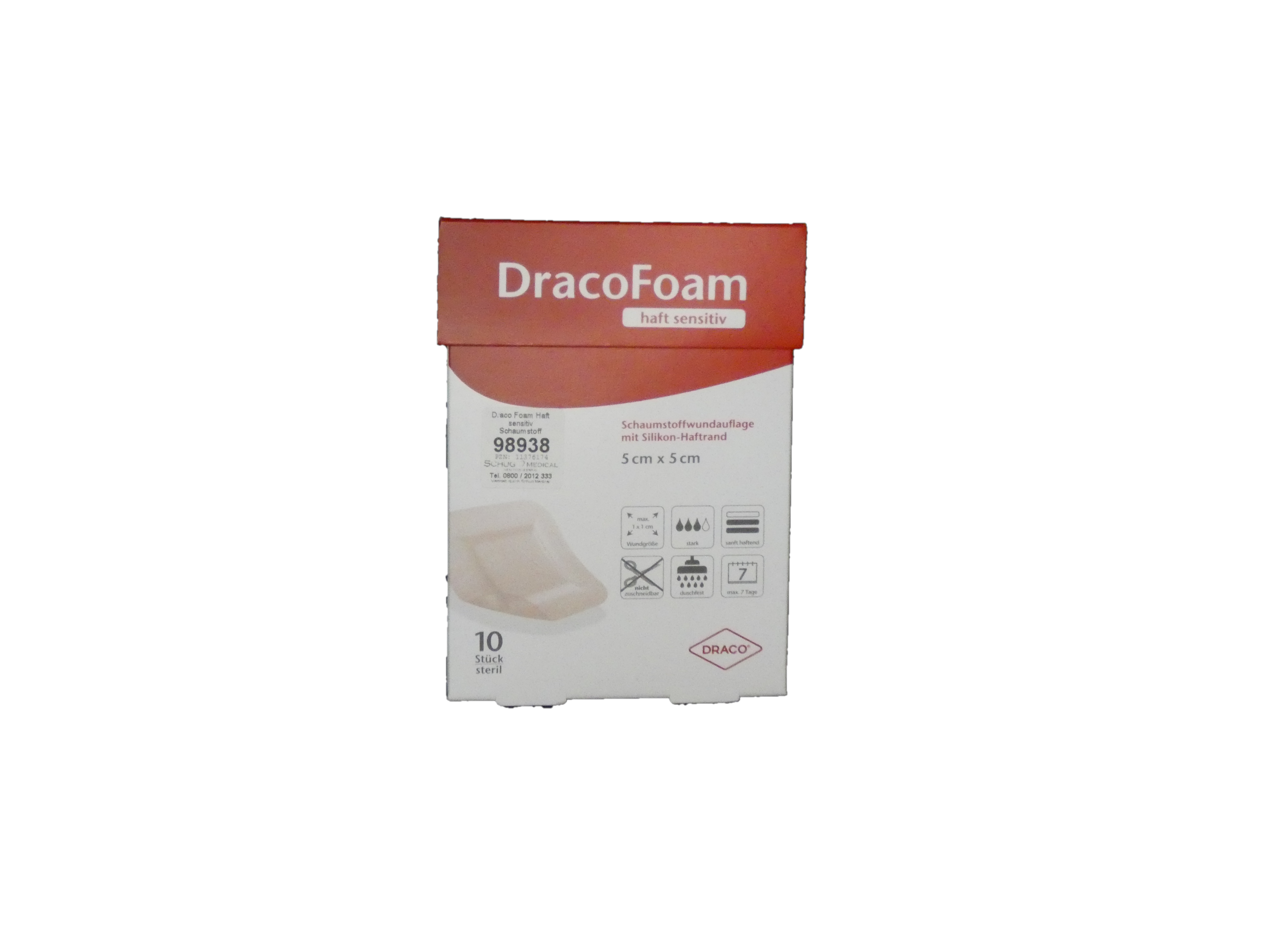 Draco Foam Haft sensitiv Schaumstoff-Wundauflage